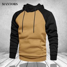 Hoodie Men Fashion Casual Feece Loose Hip Hop Streetwear Hoodies Mens Sweatshirt Clothes Patchwork Outwear Hoody Male Plus Size 211217