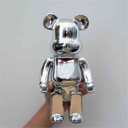 home page UK - 28Cm 400% Be@rbrick Gloomy Year's Gift Home Decoration Play Model Plating Resin Electronic Games Kids Toys 210727