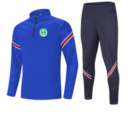 21-22 FC Groningen Men's leisure sports suit semi-zipper long-sleeved sweatshirt outdoor sports leisure training suit size M-4XL