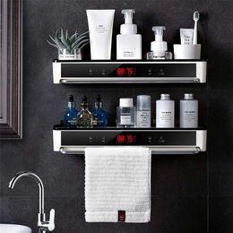 Punch-free Bathroom Organiser Shelf Cosmetic Shampoo Storage Rack Bath Kitchen Towel Holder Household Items Accessories 211112