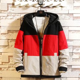 Mens Windbreaker Hooded Jacket Men Street Fashion Casual Lightweight Jacket Male Zipper Hoodies and Sweatshirts 210603