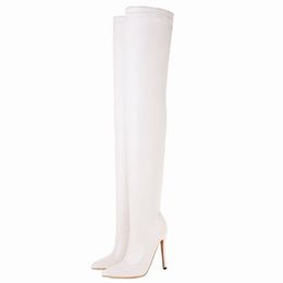 Over-the-knee Women's 2021 Fashion Boots Autumn Winter High Leather Long Thigh Fetish Shoes Lady Large Size 5