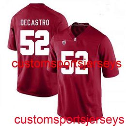 Stitched 2020 Men's Women Youths 52 David DeCastro Stanford Cardinal Red NCAA Football Jersey Custom any name number XS-5XL 6XL