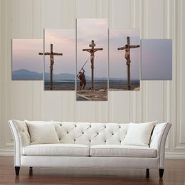Other Home Decor Modern Abstract Canvas Painting 5 Panel Soldier Jesus Wall Art Pictures Living Room Modular HD Printed Poster Frame