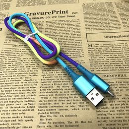 High Speed USB Cable Type C Charging Cord Colourful Mobile Phone Anti-break Data Cable Cord 3 Ft For Samsung LG Huawei Android Phones Top Quality