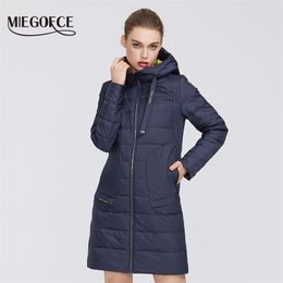 MIEGOFCE Designer Spring Women's Collection Cotton Jacket Medium-Long Windproof Coat Stylish Warm 210913