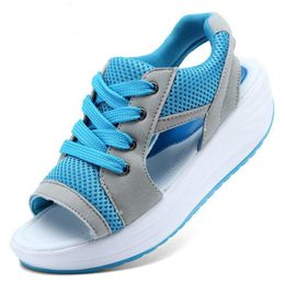 Sommer Frauen Schuhe Flache Plattform Keile Sandalen Atmungsaktive Mode Lässige Frau Damen Tennis Offene TOE Sandalias