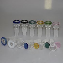 Colourful Glass Bowl 14mm&18mm 2 in 1 Male Joint Smoking Bong Bowls for Bongs Hookahs Water Pipes Dab Oil Rigs