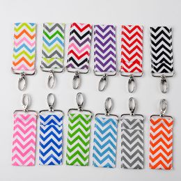 Chevron Chapstick Holder Zigzag Hook Bag Keychains Lips Gift Bags Charmer DOM002