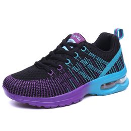 Wholesale 2021 Fashion Mens Women Sports Running Shoes Newest Rainbow Knit Mesh Outdoor Runners Walking Jogging Sneakers SIZE 35-42 WY29-861