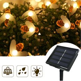 4.85m 6.35m 7.85m Solar Powered LED String Light Waterproof Bee Outdoor Garden Lamp for Gift Decor Party - 20LED