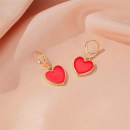 kawaii earrings UK - Boho Red Heart Cute Earrings Designer Aesthetic Boucles D Oreille Femme Summer Accesorios Mujer Jewellery Kawaii Tassel Dangle & Chandelier