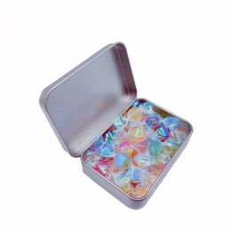 Rectangle Empty Silver Metal Packaging Box Wedding Jewelry Pill Cases Portable Tin Boxes Container Cosmetic Organizer