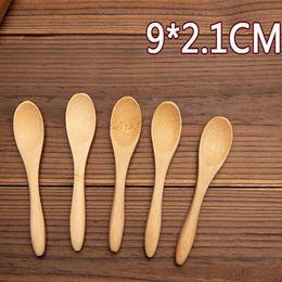 Handmade Bamboo Honey Spoons Mini Small Ice Cream Spoon for Baby Children Kids