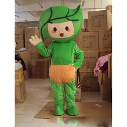 Performance Green leaves baby Mascot Costume Halloween Christmas Fancy Party Dress Cartoon Character Suit Carnival Unisex Adults Outfit