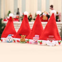 Christmas Hat for Kids with Santa Claus Snowman Reindeer Bear Xmas New Year Decorations Party Supplies PHJK2111