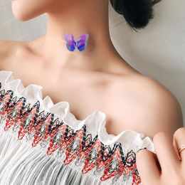 Purple Butterfly Choker Necklaces For Women Invisible Fish Chain Transparent Necklace Fashion Jewelry Summer 2021 Chokers