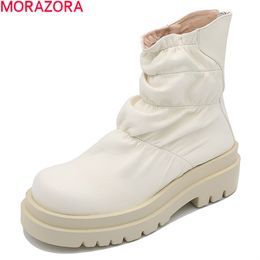 MORAZORA arrival fashion women boots square heels round toe platform ladies shoes autumn winter ankle boots 210506