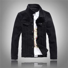 New Solid Casual Mens 7 color Denim Jacket Bomber Men High-grade Cowboy fashion top coat Men's Jean brand Jackets Plus Size 4XL