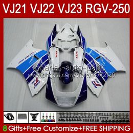 Body For SUZUKI RGV-250 Panel blue white blk RGV250 SAPC VJ22 RVG250 VJ 22 20HC.15 RGVT-250 90 91 92 93 94 95 96 RGVT RGV 250CC 250 CC 1990 1991 1992 1993 1994 1995 1996 Fairing