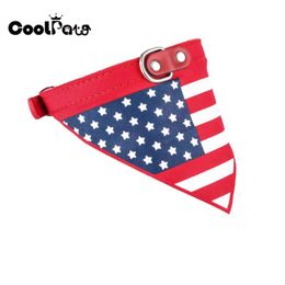 CoolPaw Flag Style Pet Collar Classic Dog Bandanas For Small Dogs Adjustable Cats Collars & Leashes