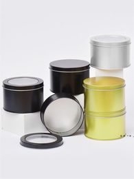 NEW Aluminum Tins Jars Metal Round Tin Containers Storage Gift Boxes with Clear Top Window Home Baking Mold Cake Pan RRE11352