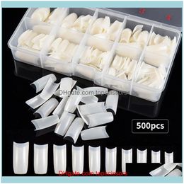 Art Salon Health & Beauty500Pcs Clear False Fake Nails Full Er Quick Building Mould Tips Dual Forms Nail Finger Extension Drop Delivery 2021