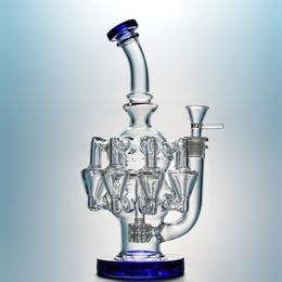 Recycler Hookahs 11 Inch High Clear Glass Bongs Matrix Percolator Oil Dab Rigs Octopus Arms Water Pipes 14mm Female Joint