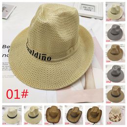 Wide Brim Hat man summer cowboy sunscreen straw unshade the elderly outdoor hats Suitable for spring