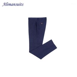 Wholesale- Navy Blue 2021 Wool Blend Dress Pants For Men Winter And Autumn Men's Suit Big Size Male Trousers Formal Classic