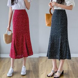 Skirts Wave Point Female 2021 Chun Xia Fashionable Dot Satchel Buttock Fishtail Skirt Of Tall Waist Cultivate Morality