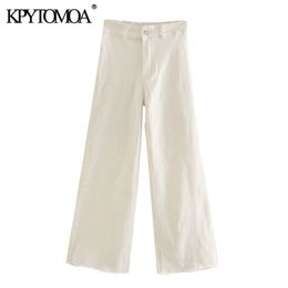 KPYTOMOA Women Chic Fashion High Waist Straight Jeans Pants Vintage Zipper Fly Pockets Female Ankle Trousers Pantalones 210809