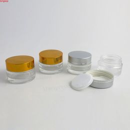 24 x 20g Mini Cream Glass Containers Jar Empty Cosmetic Make up Sample Container Emulsion Refillable Pot Silver Gold Lidgoods