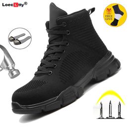 Drop Sneakers Men Work-Shoes Steel Men's Toe-Protective Puncture-Proof Anti-Smashing Outdoor 211007