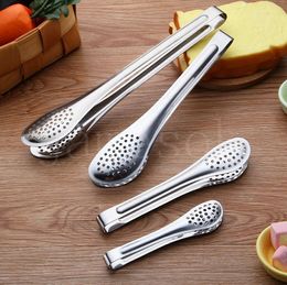 Stainless Steel Kitchen Tong Heat Resistant Hollow Out Steak Barbecue Food Tongs Clips Baking BBQ Tools Accessories DD275