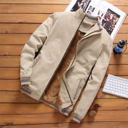 Fleece Jackets Mens Men Bomber Slim Long Sleeve baseball Windbreaker Zipper Male Outwear Brand Clothing 211217