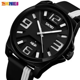 Skmei Big Number Dial Men Quartz Watch Fashion Sport Mens Wristwatches Date Time Male Clock Waterproof Relogios Masculinos 9171 Q0524