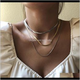 Pendant Necklaces N7740 Selling Simple Alloy Womens Cool Temperament Clavicle Chain Luxury Texture Necklace 2Qhrh Cro3G