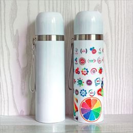 Sublimation White Blank Thermos Mug Tumbler 350ml/500ml Portable Insulated Cup Stainless Steel Vacuum Flask Thermal Water Bottle Christmas Gift