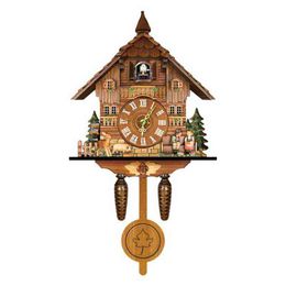 Cuckoo Clock Living Room Wall Clock Retro Style Forest Cuckoo Alarm Clock Wall Watch Children Decorations Home Alarm H1230