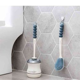 Creative Toilet Brush Bathroom Cleaning with Base Wall-mounted Or Floor-standing Set Accessories 210423