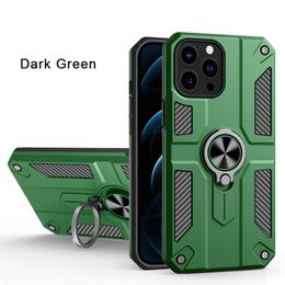 Armour Shockproof Phone cases For iPhone 13 12 11 Pro Max Xs XR X SE 7 8 Samsung S21 A72 A52 Heavy Duty Ring Holder Kikstand Cover