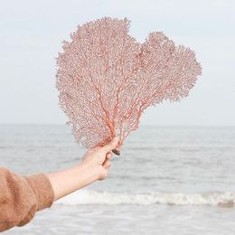 landscaping items Canada - Novelty Items Natural Conchand Shell Sea Willow Tree Iron Coral Branch Red Fish Tank Landscaping Home Decoration Wall Stickers