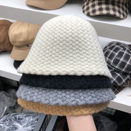 autumn winter women Cotton thread knitting Basic style bucket cap woman fishermen hat