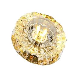 Night Lights 1 Set LED Ceiling Light Flush Mount Small Front Balcony Porch Crystal Corridors Fixture For Living Room Decoration