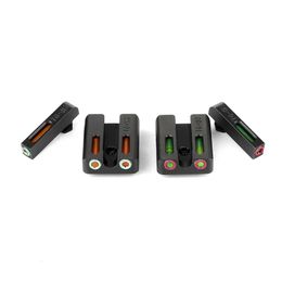 Red Green Dot Hunting Scopes Stainless Steel Tactical Fibre Optic Front and Rear Night Sights for Glock Pistols 17 17L 19 22