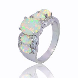 Wholesale & Retail Fashion Jewellery White Opal Fire Stone Sterling Sliver Pendants For Women RAT002 Wedding Rings