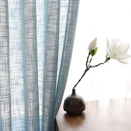 Modern Linen Semi Blackout Hemp Curtain Chinese Nordic Linen Yarn Pure Colour Cotton And Linen Curtain For Livingroom Bedroom 210712