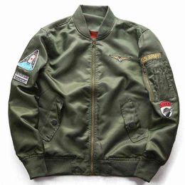 Bomber Jacket Men Ma1 Spring Autumn Jackets Coats Baseball Collar Big Size 6XL Casual Fashion Military Windbreaker Men Clothing Y1109