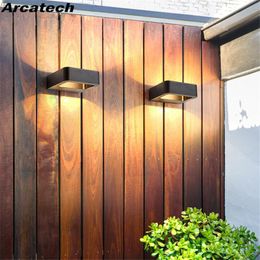 Outdoor Wall Lamps Square LED Light Waterproof Porch Garden Lamp Modern Indoor Living Room Corridor Lighting For Home